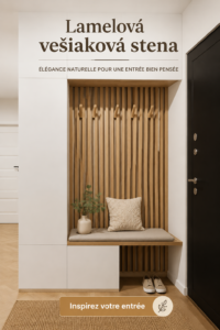 Système de rangement mural chic dans une entrée accueillante avec des accessoires de décoration