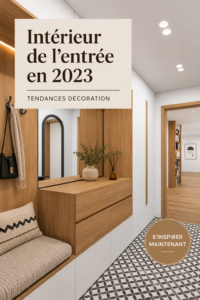 Une entrée moderne avec des couleurs tendance et des meubles pratiques en 2023