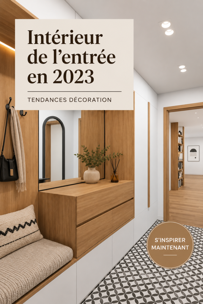 Une entrée moderne avec des couleurs tendance et des meubles pratiques en 2023