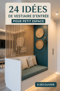 Exemple d'un vestiaire d'entrée optimisé pour petits espaces, avec rangement pratique et décor chaleureux.