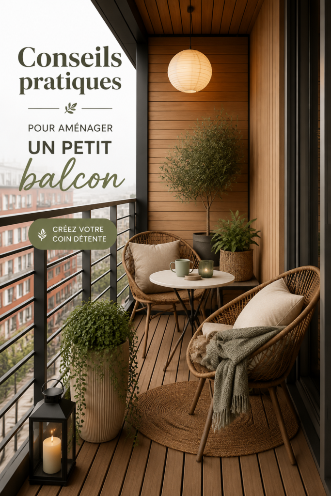 Petit patio aménagé avec des meubles modulables et des plantes