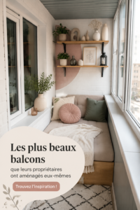 Un balcon chaleureux et fleuri, aménagé avec des plantes variées et des meubles confortables.