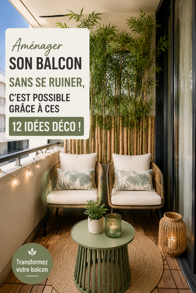 Un balcon décoré avec style et à petit prix, idéal pour se détendre.