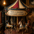 Une boîte à musique vintage délicate avec un carrousel en bois