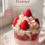 Bougie parfumée à la fraise décorant une table