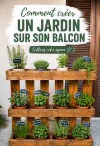 Un balcon aménagé avec des plantes fleuries et un coin détente