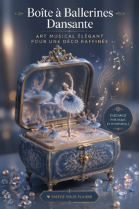 Boîte musicale élégante avec motifs de danse pour décoration intérieure