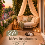 Balcon cozy attenant à une chambre avec des plantes et des meubles confortables
