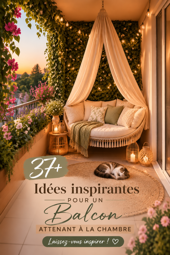 Balcon cozy attenant à une chambre avec des plantes et des meubles confortables