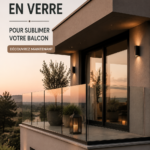 Une belle balustrade en verre moderne sur un balcon avec vue.