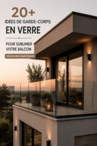 Une belle balustrade en verre moderne sur un balcon avec vue.