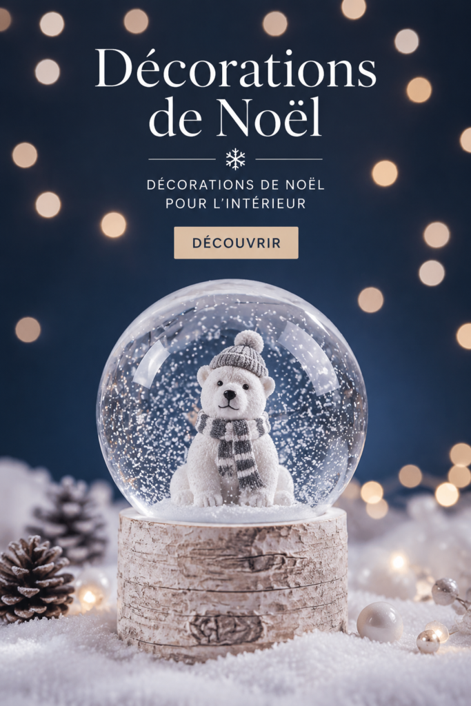 Intérieur douillet décoré pour Noël avec des lumières et des accessoires festifs