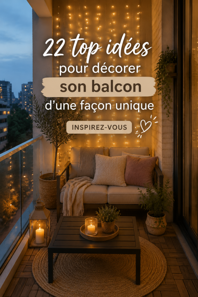 Un balcon décoré avec des plantes vertes et des meubles en bois, créant une atmosphère chaleureuse.