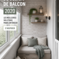 Un balcon moderne aménagé avec des plantes et du mobilier confortable.