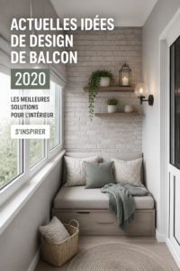 Un balcon moderne aménagé avec des plantes et du mobilier confortable.