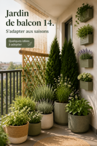 Un balcon joliment aménagé avec des plantes de saison colorées