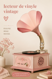 Un tourne-disque vintage dans un intérieur chaleureux et esthétique