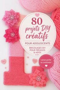 Un groupe d'adolescents réalisant des projets DIY créatifs à la maison, entourés de fournitures de bricolage.