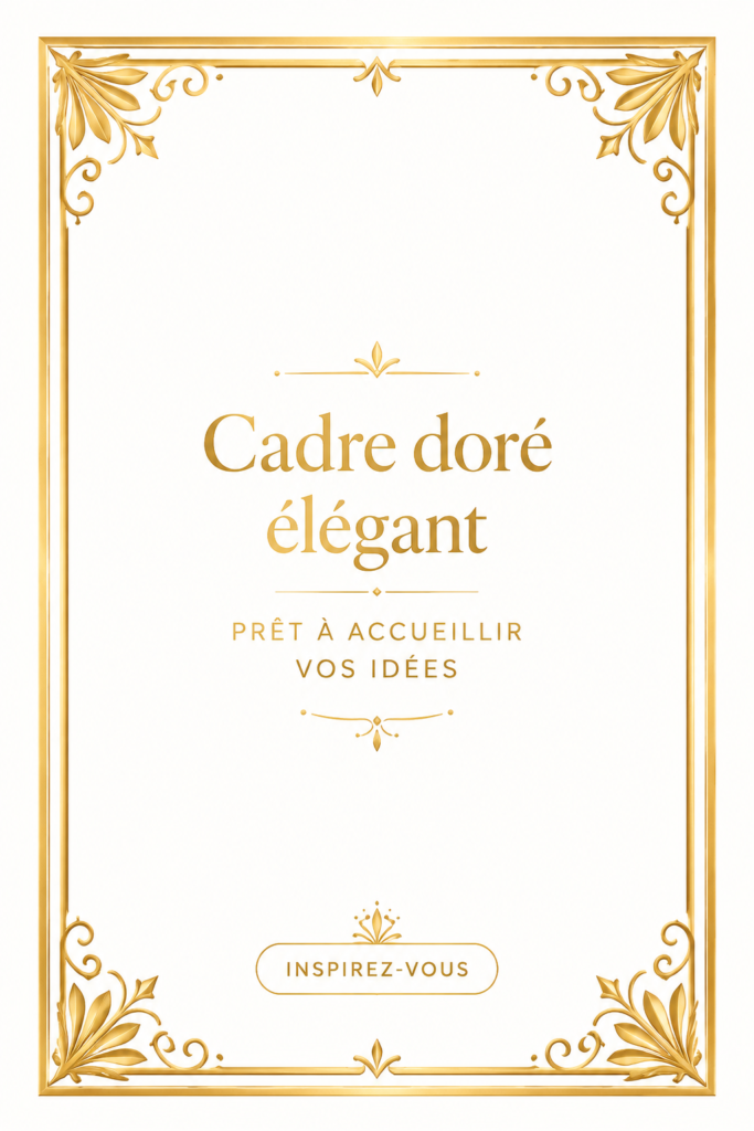 Un élégant cadre doré mettant en valeur une toile blanche