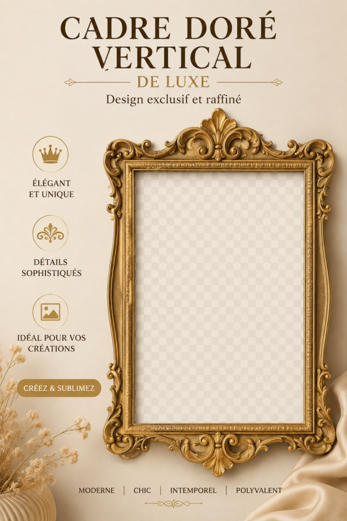 Cadre doré moderne décorant une pièce chaleureuse