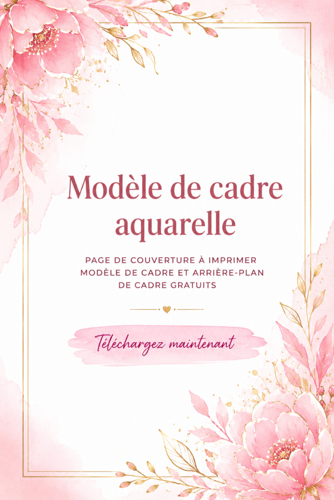 Cadres aquarelle imprimables pour une décoration intérieure chaleureuse.