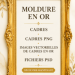 Décoration intérieure avec des cadres dorés élégants et modernes.