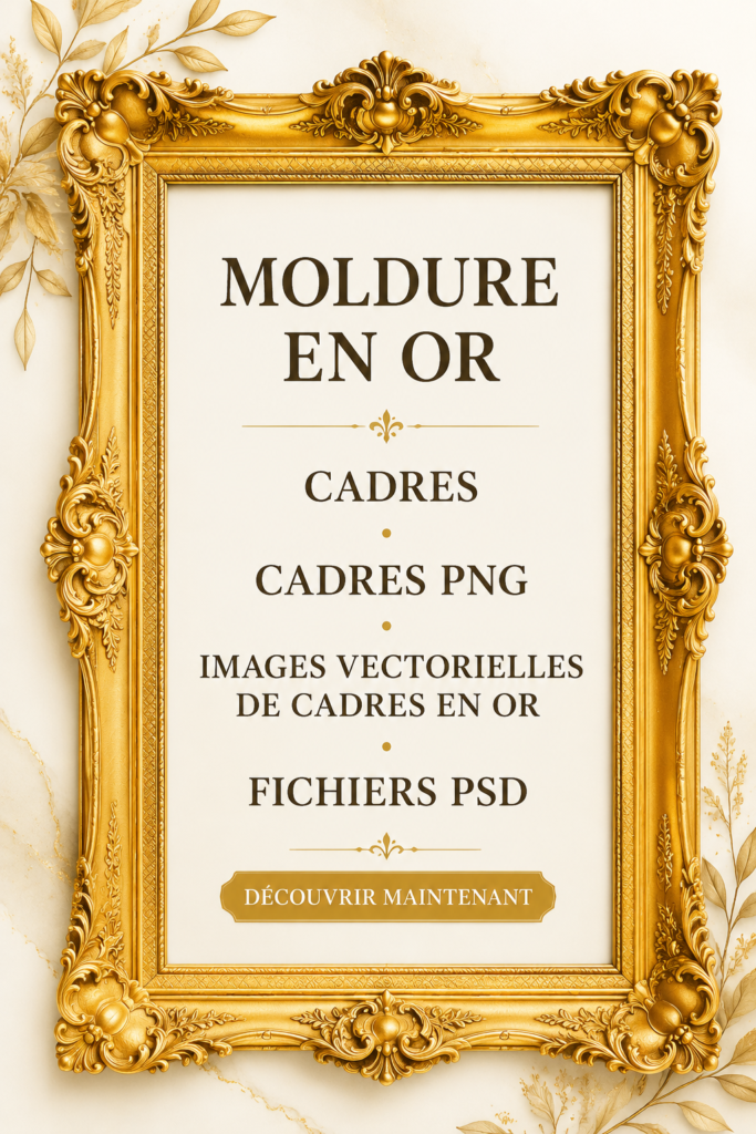 Décoration intérieure avec des cadres dorés élégants et modernes.