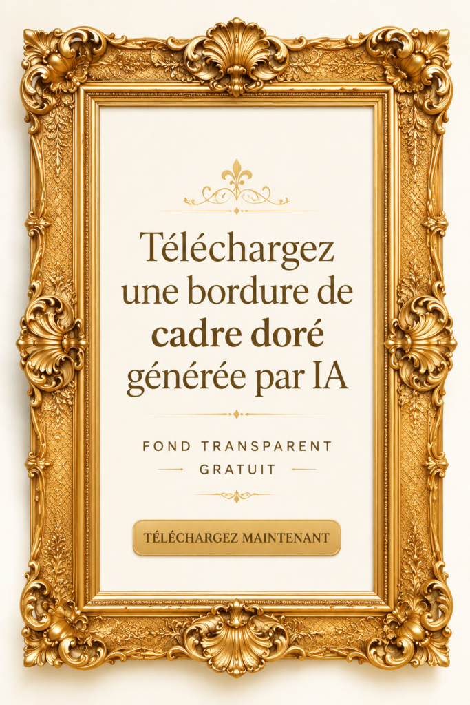 Cadre doré transparent décoratif pour des visuels raffinés