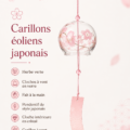 Carillon éolien japonais en verre suspendu dans un intérieur apaisant