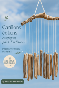 Carillons enchanteurs suspendus dans un jardin apaisant