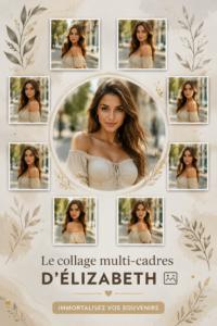 Un joli collage photo rempli de souvenirs artistiquement agencés sur un mur