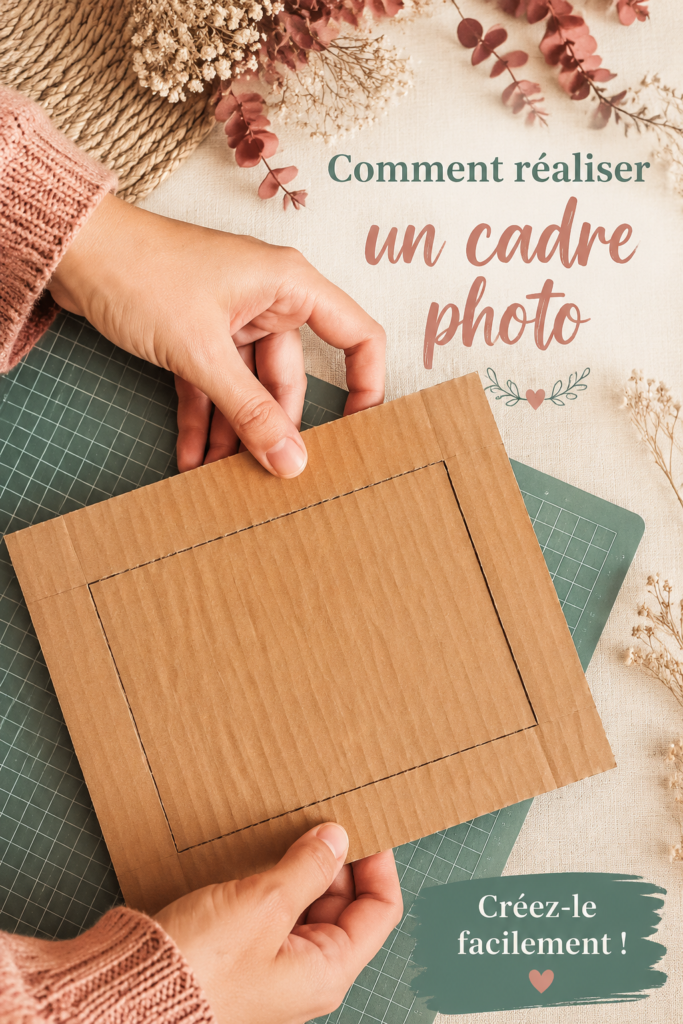 Un cadre photo personnalisé en bois décoré avec des fleurs séchées, parfait pour la décoration intérieure.