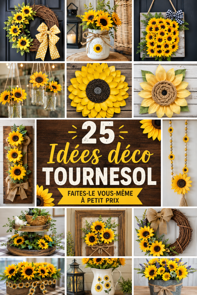 Une décoration intérieure accueillante avec des tournesols DIY dans un vase coloré.