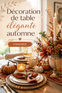 Une décoration de table élégante pour l'automne avec des couleurs chaudes et des bougies.