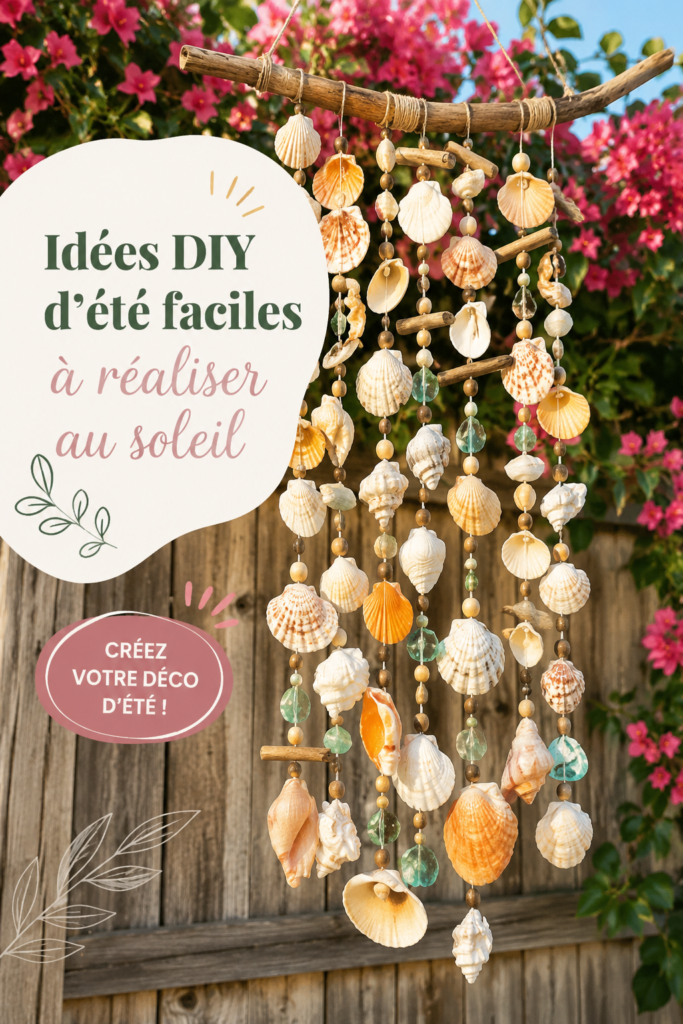 Un bel espace extérieur avec des créations DIY d'été colorées et accueillantes.