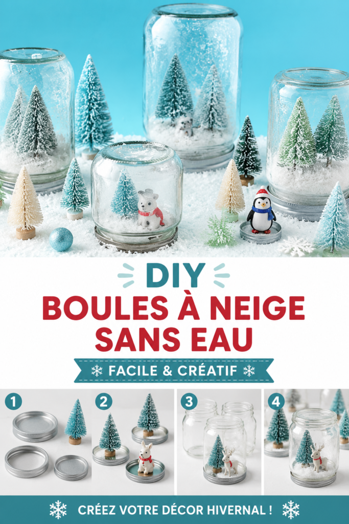 Globe de neige sans eau décoratif sur une table de salon