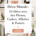 Une pièce chaleureuse avec une décoration murale inspirante comprenant des cadres et affiches.