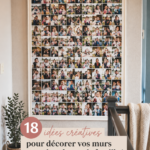 Mur décoré avec une galerie de photos de famille dans un salon chaleureux