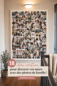 Mur décoré avec une galerie de photos de famille dans un salon chaleureux