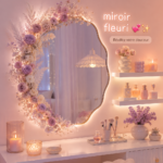 Miroir floral élégant dans un intérieur chaleureux