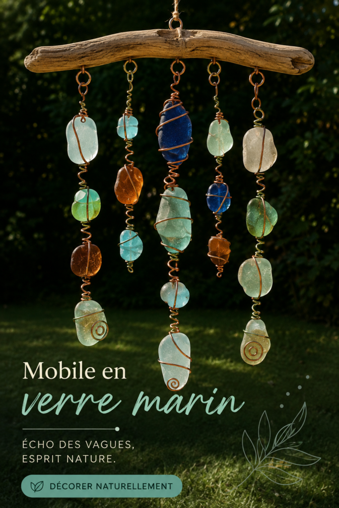 Mobile en verre de mer écossais suspendu dans un intérieur lumineux