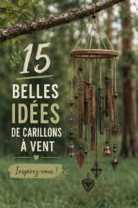 Un beau mobile en bois et en tissu suspendu dans un salon chaleureux