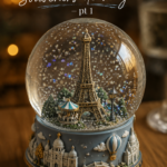 Souvenirs de voyage soigneusement arrangés sur une étagère en bois dans un salon