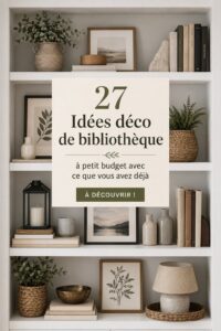 Décoration d'étagères avec des objets du quotidien.