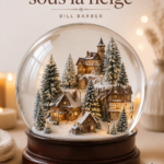 Village de neige décoratif avec maisons miniatures et flocons