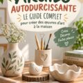Des œuvres d'art en argile autodurcissante sur une table en bois, ajoutant une touche de décoration intérieure chaleureuse.
