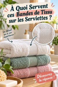 Serviettes de table élégantes avec bandes de tissu assorties