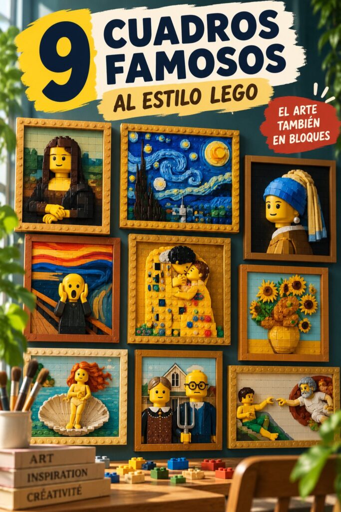 Un cadre représentant une œuvre célèbre dans un style LEGO coloré et moderne.