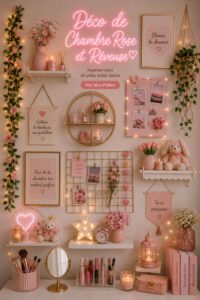 Chambre apaisante aux nuances de rose avec touches décoratives