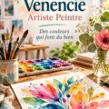 Tableau à l'aquarelle coloré sur un mur de salon